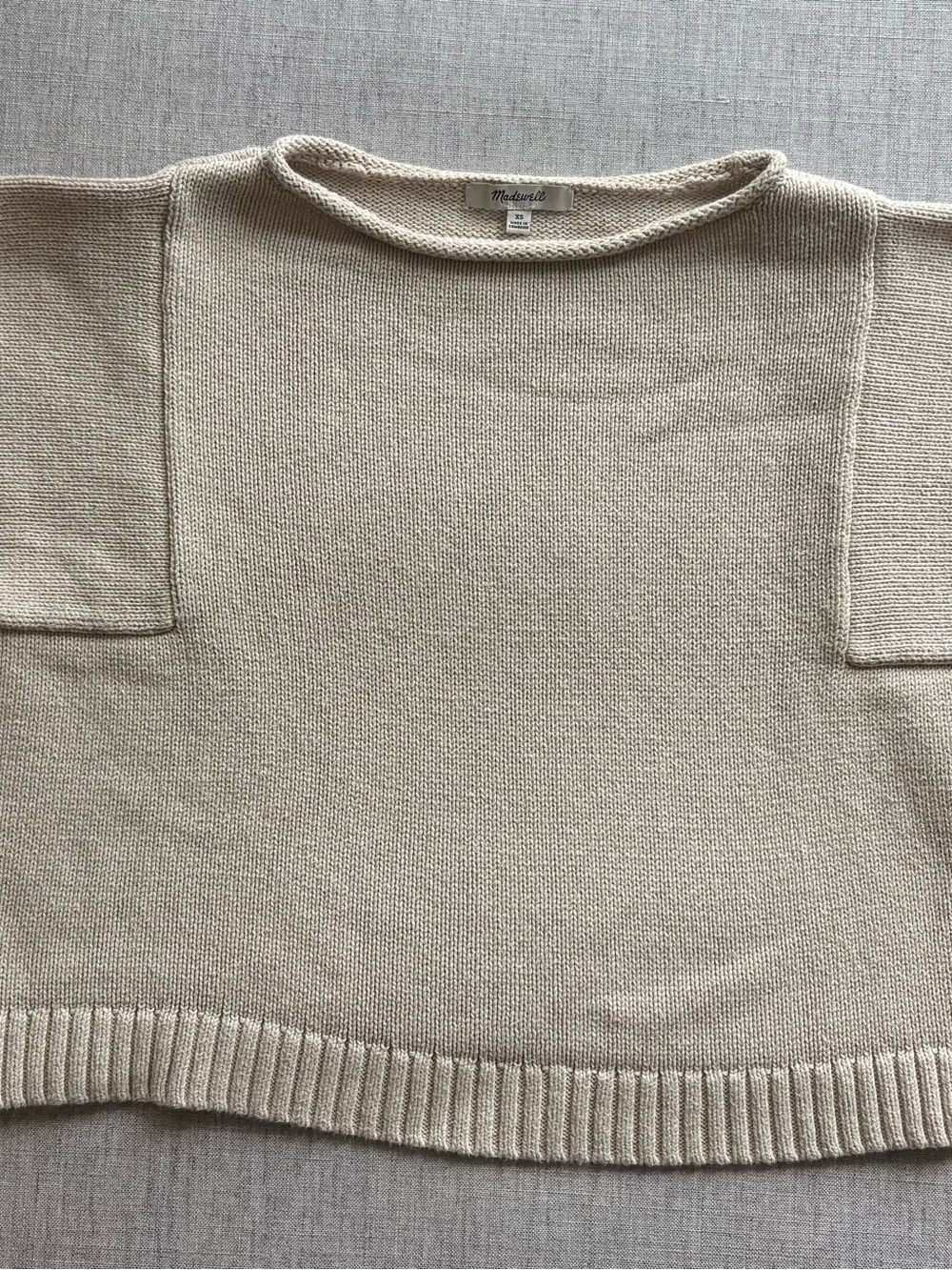 Madewell Cream Boxy Crewneck Sweater